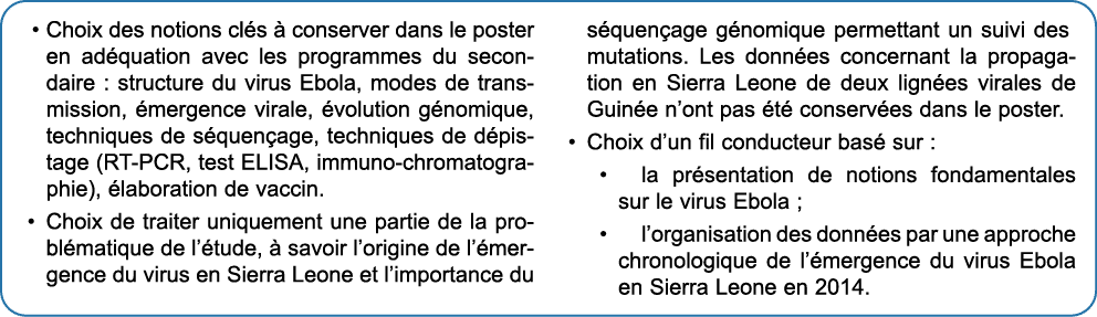 • Choix des notions cl s  conserver dans le poster en ad quation avec les programmes du secondaire : structure du vi...