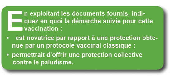 En exploitant les documents fournis, indiquez en quoi la d marche suivie pour cette vaccination : • est novatrice par...