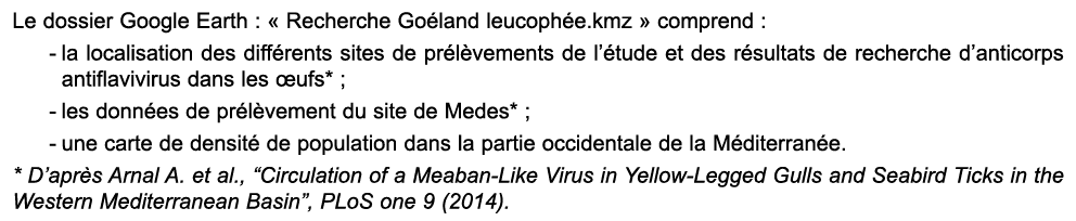 Le dossier Google Earth : « Recherche Go land leucoph e.kmz » comprend : la localisation des diff rents sites de pr l...