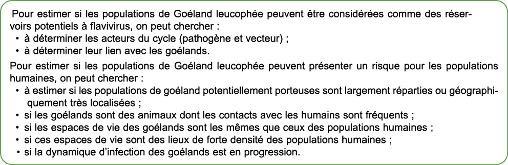 Pour estimer si les populations de Go land leucoph e peuvent tre consid r es comme des r servoirs potentiels   flavi...