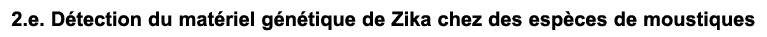 2.e. D tection du mat riel g n tique de Zika chez des esp ces de moustiques 