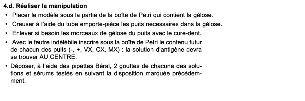 4.d. R aliser la manipulation • Placer le mod le sous la partie de la bo te de Petri qui contient la g lose. • Creuse...