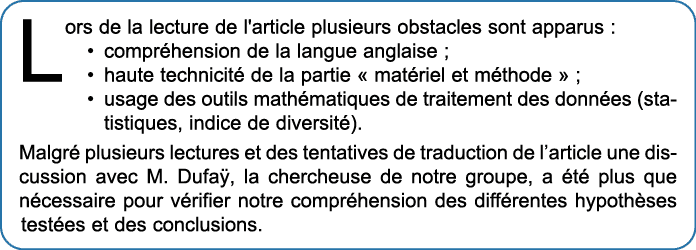Lors de la lecture de l'article plusieurs obstacles sont apparus : • compr hension de la langue anglaise ; • haute te...