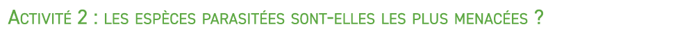 Activit 2 : les esp ces parasit es sont elles les plus menac es ? 