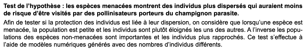 Test de l’hypoth se : les esp ces menac es montrent des individus plus dispers s qui auraient moins de risque d’ tre ...