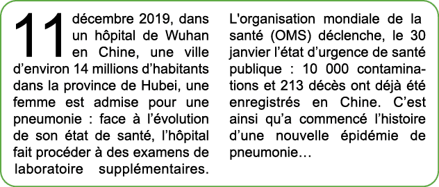 11 d cembre 2019, dans un h pital de Wuhan en Chine, une ville d’environ 14 millions d’habitants dans la province de ...