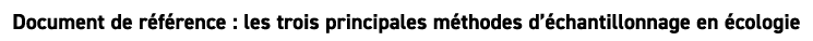 Document de r f rence : les trois principales m thodes d’ chantillonnage en cologie