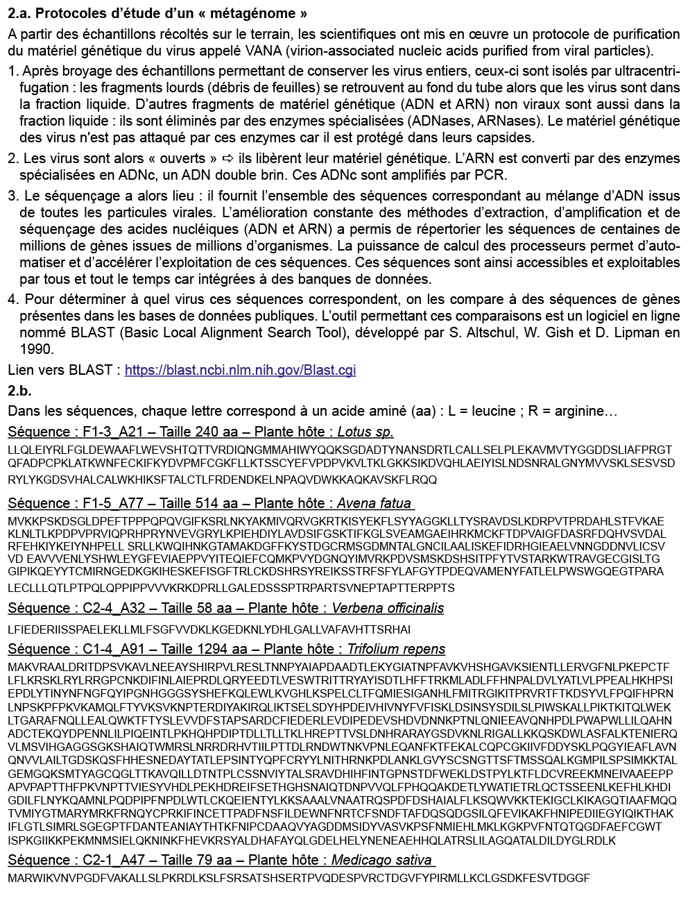 2.a. Protocoles d’ tude d’un « m tag nome » A partir des chantillons r colt s sur le terrain, les scientifiques ont ...