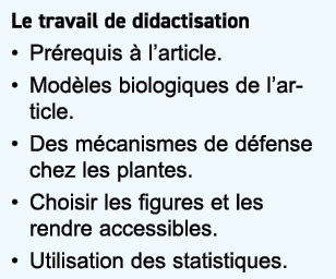 Le travail de didactisation • Pr requis  l’article. • Mod les biologiques de l’article. • Des m canismes de d fense ...