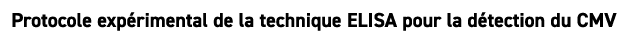 Protocole exp rimental de la technique ELISA pour la d tection du CMV