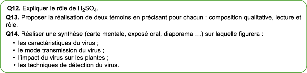Q12. Expliquer le r le de H2SO4. Q13. Proposer la r alisation de deux t moins en pr cisant pour chacun : composition ...