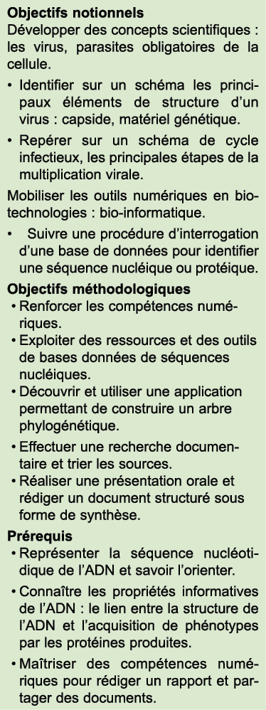 Objectifs notionnels D velopper des concepts scientifiques : les virus, parasites obligatoires de la cellule. • Ident...