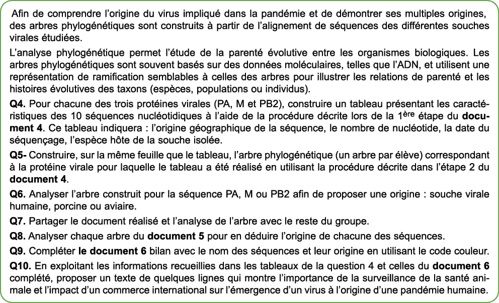 Afin de comprendre l’origine du virus impliqu dans la pand mie et de d montrer ses multiples origines, des arbres ph...