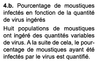 4.b. Pourcentage de moustiques infect s en fonction de la quantit de virus ing r s Huit populations de moustiques on...