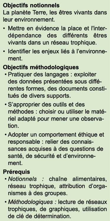 Objectifs notionnels La plan te Terre, les tres vivants dans leur environnement. • Mettre en  vidence la place et l'...