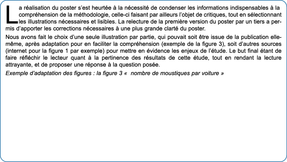 La r alisation du poster s’est heurt e  la n cessit  de condenser les informations indispensables   la compr hension...