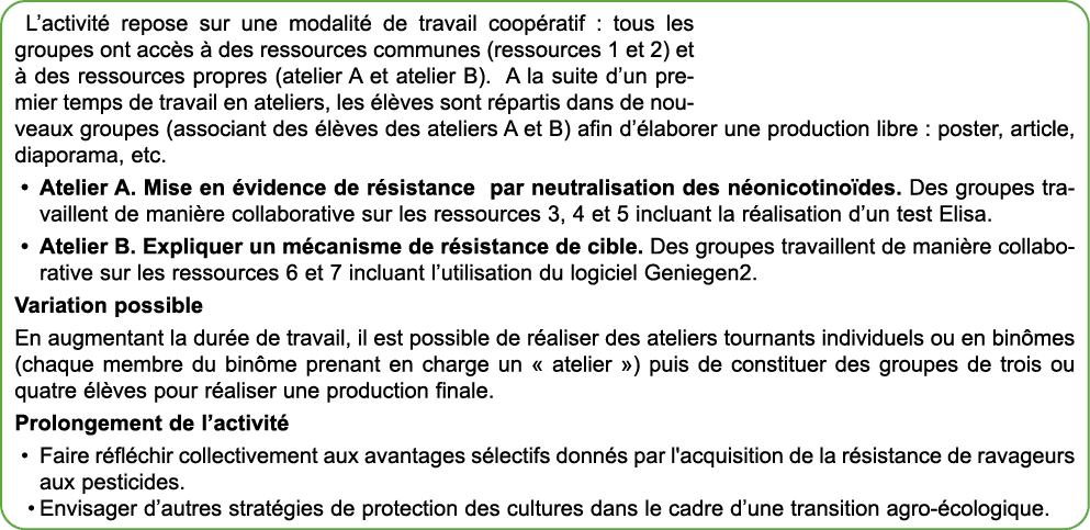 L’activit repose sur une modalit  de travail coop ratif : tous les groupes ont acc s   des ressources communes (ress...