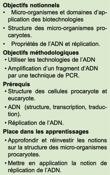 Objectifs notionnels • Micro organismes et domaines d’application des biotechnologies • Structure des micro organisme...