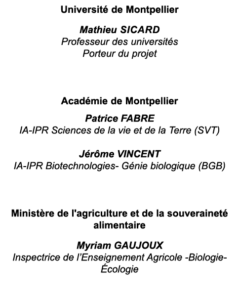 Universit de Montpellier Mathieu Sicard Professeur des universit s Porteur du projet Acad mie de Montpellier Patrice...