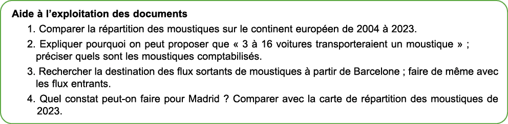 Aide  l’exploitation des documents 1. Comparer la r partition des moustiques sur le continent europ en de 2004   202...