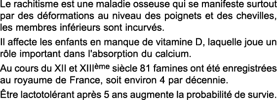 Le rachitisme est une maladie osseuse qui se manifeste surtout par des d formations au niveau des poignets et des che   