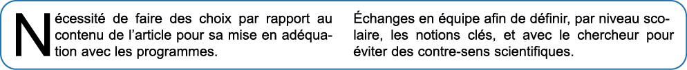N cessit  de faire des choix par rapport au contenu de l article pour sa mise en ad quation avec les programmes   cha   