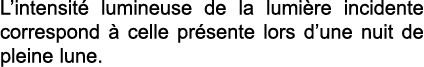 L intensit  lumineuse de la lumi re incidente correspond   celle pr sente lors d une nuit de pleine lune 