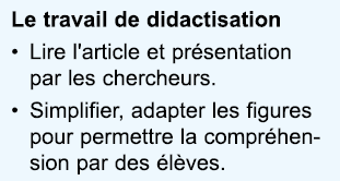 Le travail de didactisation Lire l'article et pr sentation par les chercheurs  Simplifier, adapter les figures pour p   