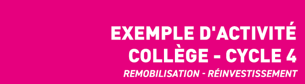 Exemple d'activit  Coll ge - cycle 4 Remobilisation - R investissement