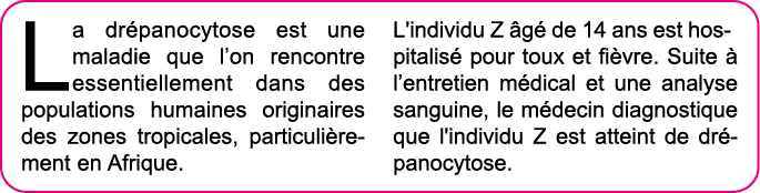 La dr panocytose est une maladie que l on rencontre essentiellement dans des populations humaines originaires des zon   