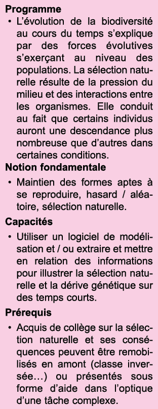 Programme L  volution de la biodiversit  au cours du temps s explique par des forces  volutives s exer ant au niveau    