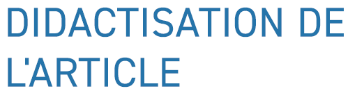 Didactisation de l'article