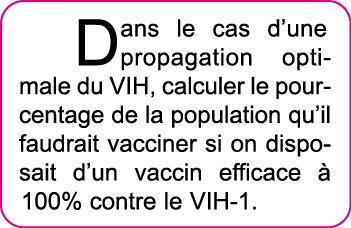 Dans le cas d une propagation optimale du VIH, calculer le pourcentage de la population qu il faudrait vacciner si on   